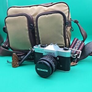Yashica TL Electro 35mm SLR Camera with 50mm Lens Untested‎ As Is With Bag